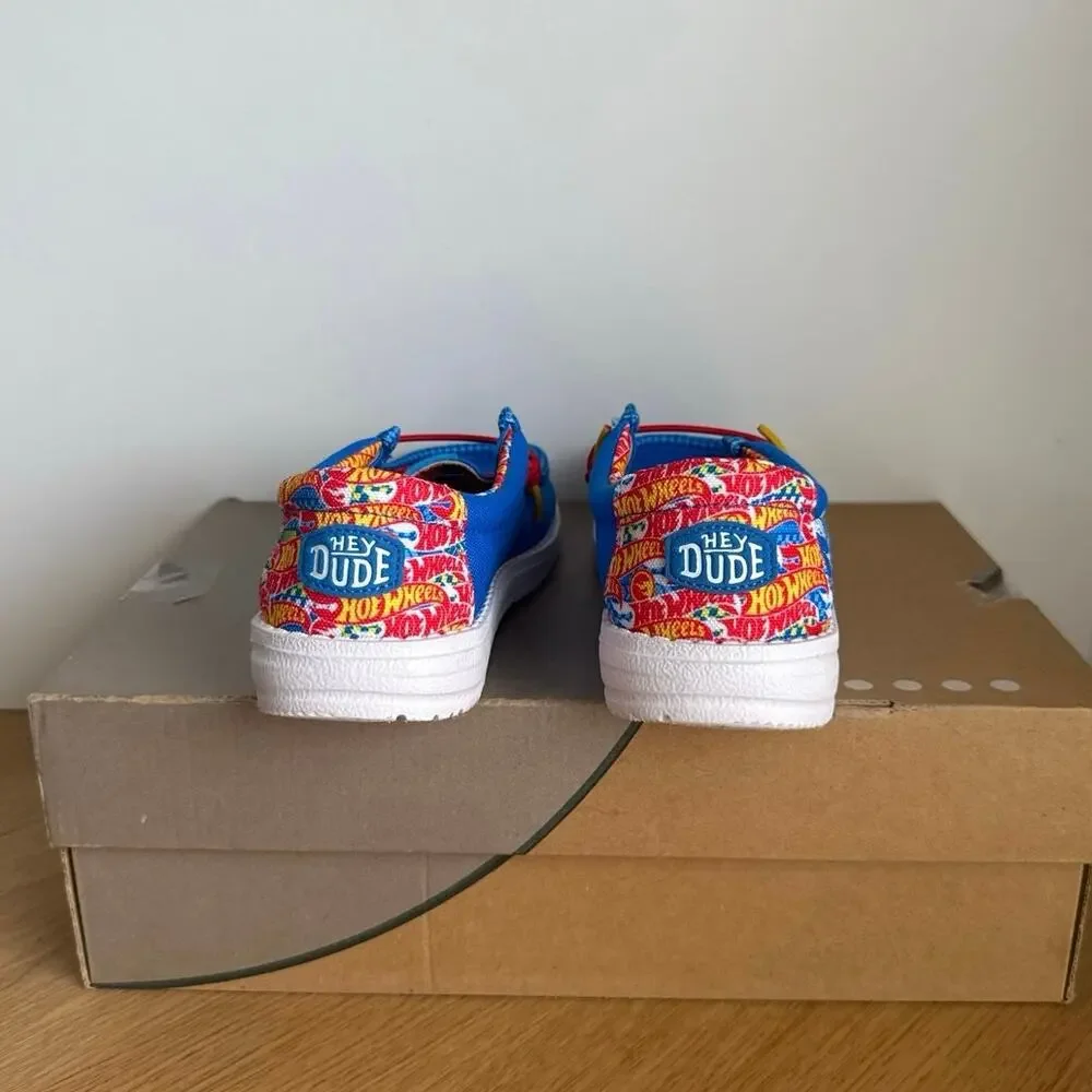 Hey Dude Wally Funk Hot Wheels Kids Sneakers - SZ 2 Y